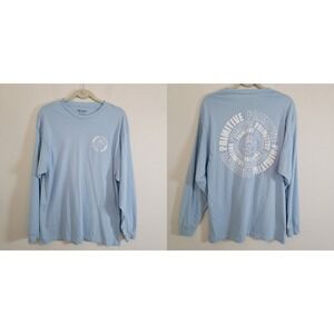 Primitive Apparel Mens Long Sleeve Graphic Rose T-Shirt Light Blue Large Casual